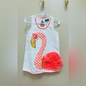 Mudpie Flamingo dress 3T